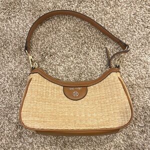 Nine West Brown Straw Shoulder Bag